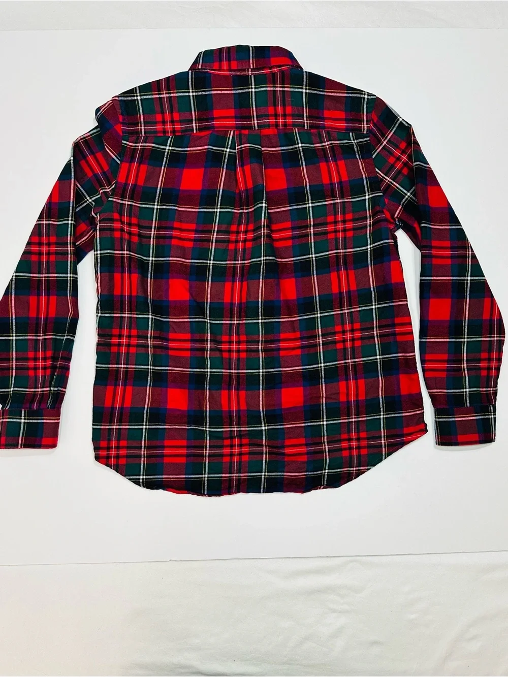 POLO RALPH LAUREN PLAID BUTTON DOWN SHIRT YOUTH LG 14-16 RED GREEN TARTAN PREPPY